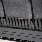 Panama 3 Seat Outdoor Sofa With Convertible Sun Lounger Charcoal Weatherproof Aluminium Frame