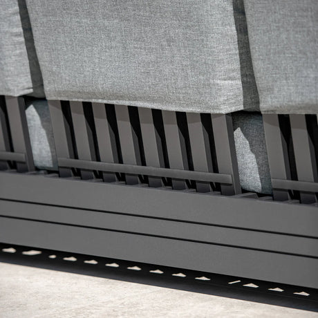 Panama 3 Seat Outdoor Sofa With Built In Sun Lounger Two In One Washed Grey Premium