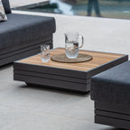 Panama 3 Seat Outdoor Sofa With Convertible Sun Lounger Charcoal Weatherproof Aluminium Frame
