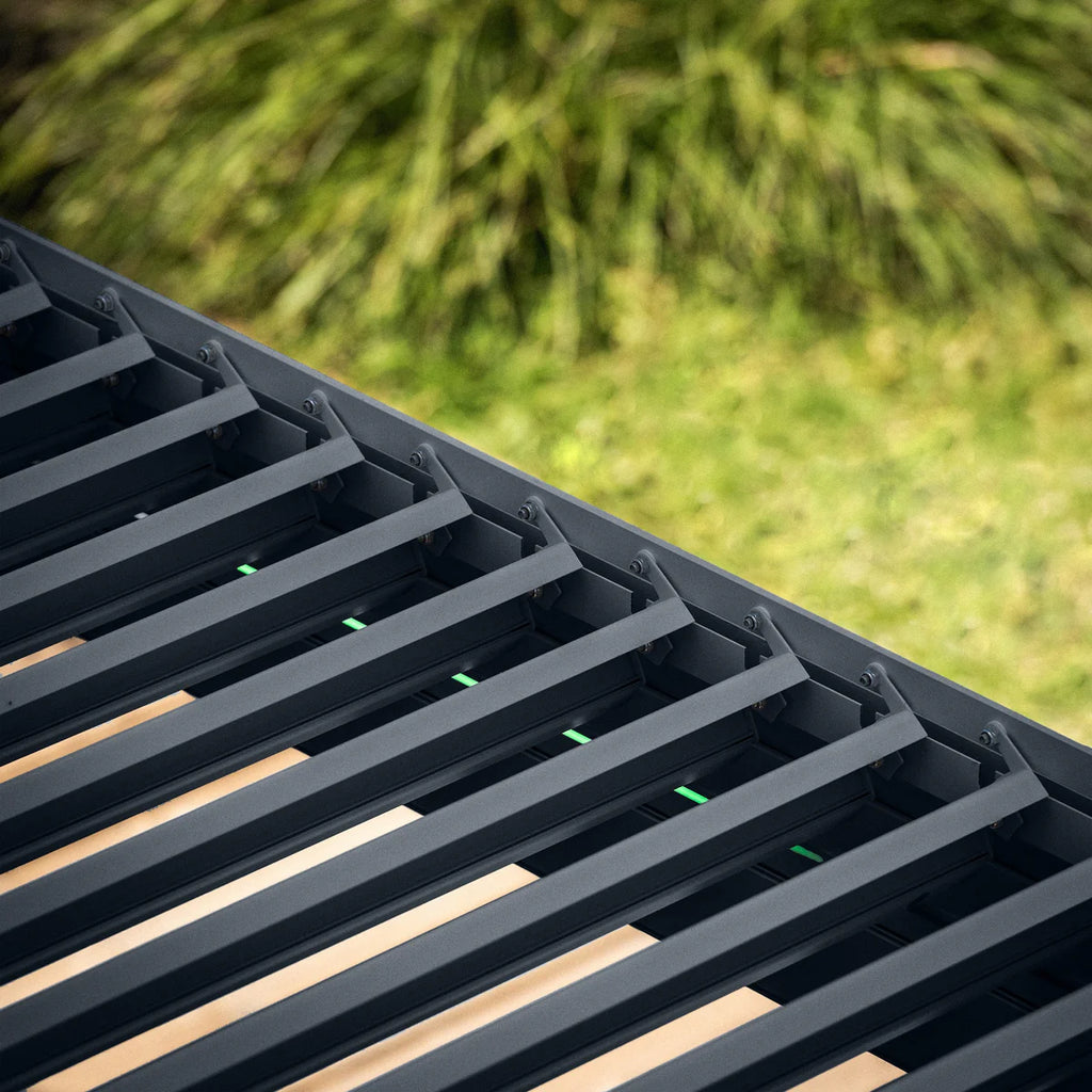 PergoSTET Plus Frame Only 4m x 4m Square Pergola with LED Lighting in Grey