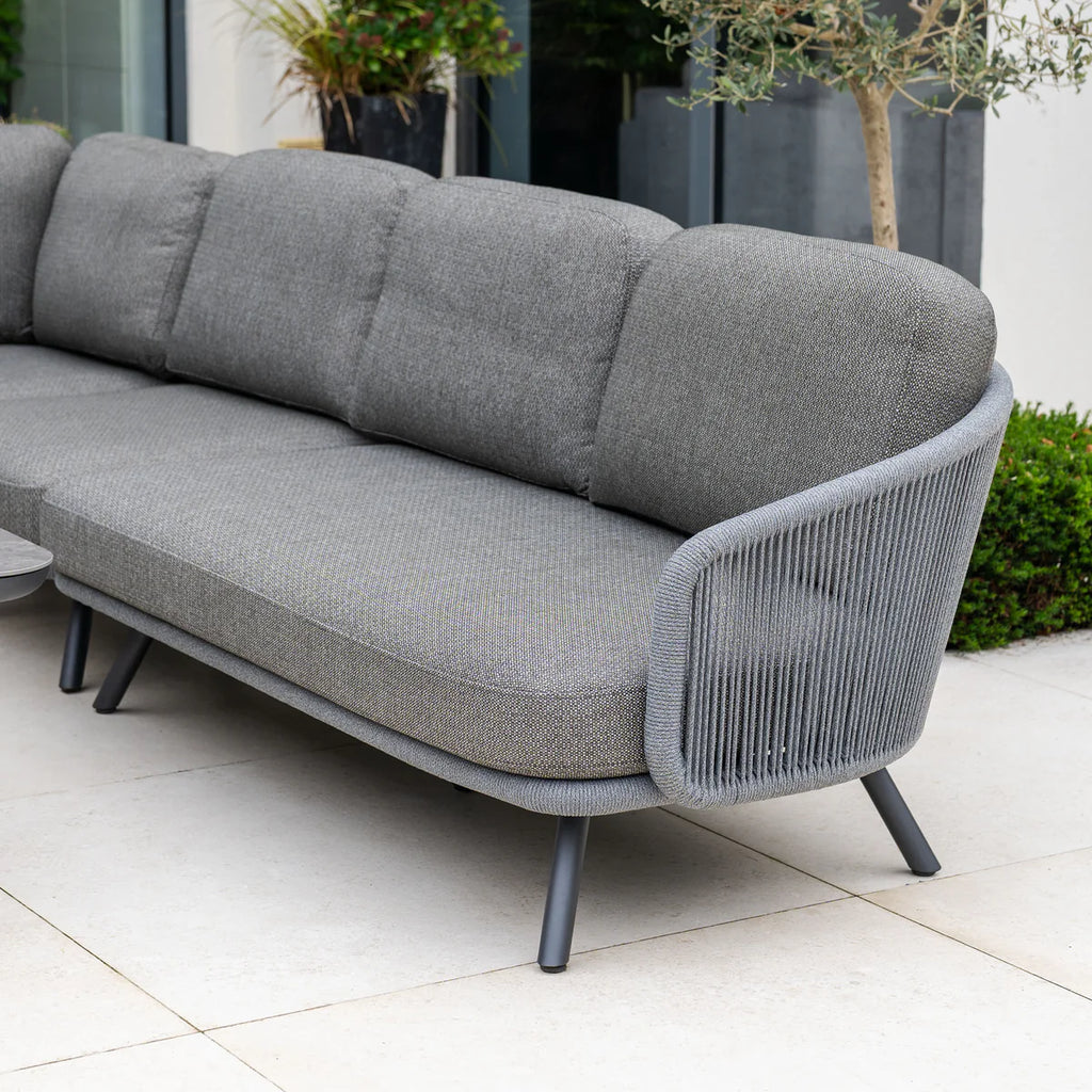 Dekota Large Corner Sofa Dining Set with Altura Rising Table in Charcoal