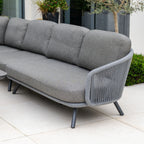 Dekota Large Corner Sofa Dining Set with Altura Rising Table in Charcoal