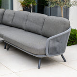 Dekota Large Corner Sofa Dining Set with Altura Rising Table in Charcoal