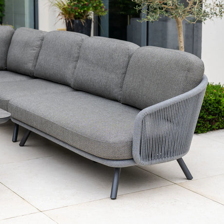 Dekota Large Corner Sofa Dining Set with Altura Rising Table in Charcoal