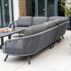 Dekota Large Corner Sofa Dining Set with Altura Rising Table in Charcoal