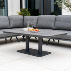 Dekota Large Corner Sofa Dining Set with Altura Rising Table in Charcoal