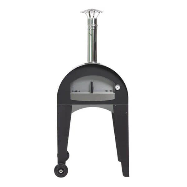 Fontana Amalfi Wood Pizza Oven 80x50 cm Cooking Chamber On Painted Steel Trolley With Wheels