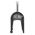 Fontana Amalfi Wood Pizza Oven 80x50 cm Cooking Chamber On Painted Steel Trolley With Wheels