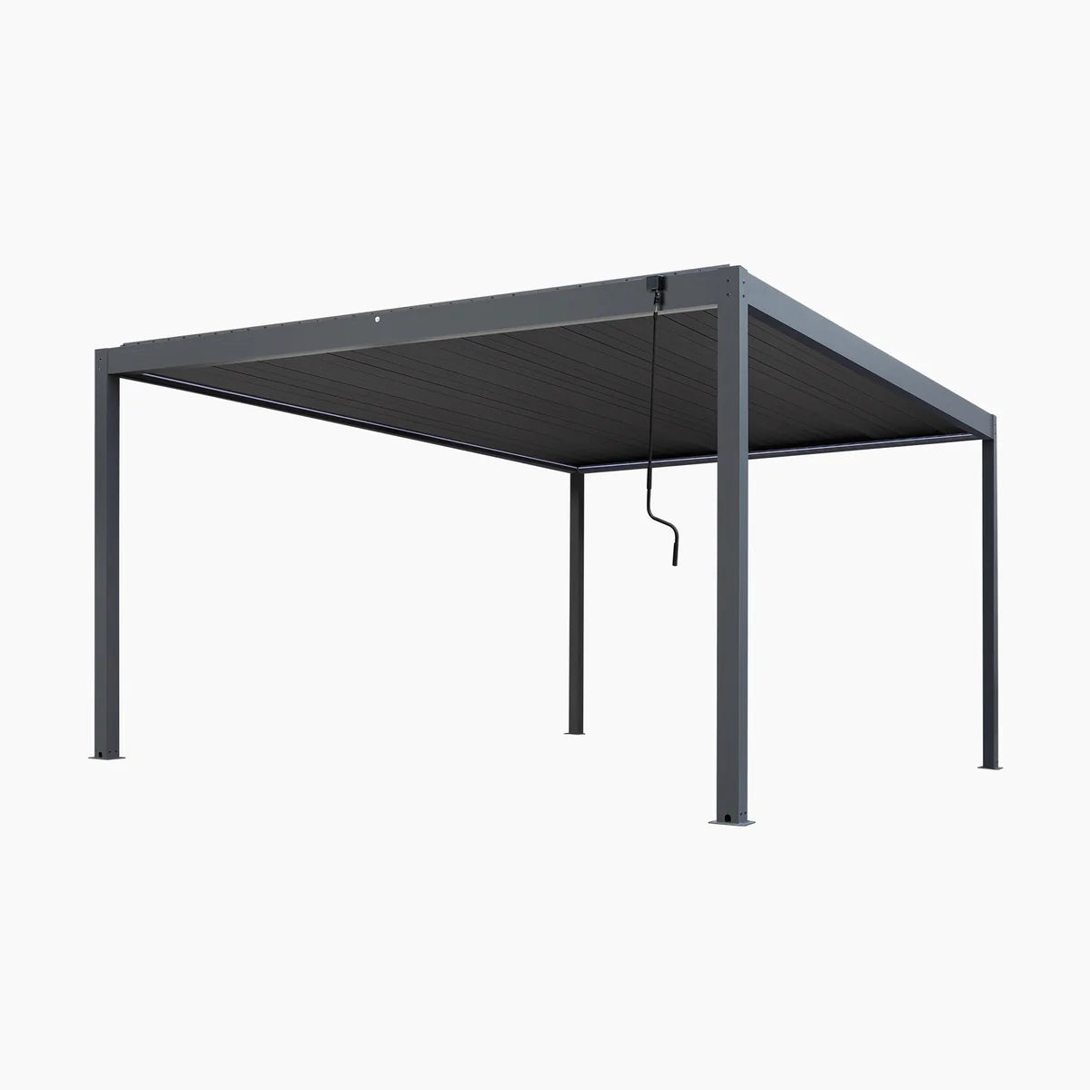 PergoSTET Plus Frame Only 4m x 4m Square Pergola with LED Lighting in Grey