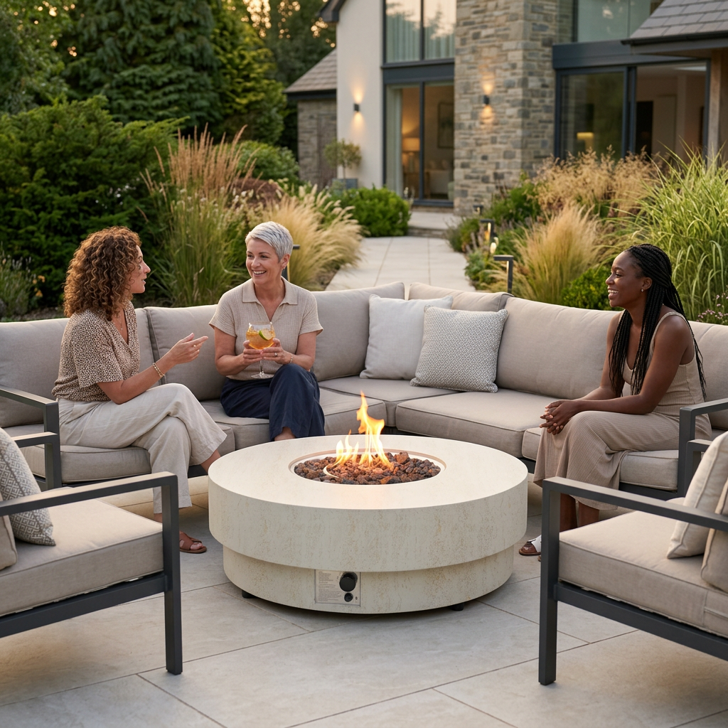 Happy Cocooning Estate Round 105 Gas Fire Pit Table
