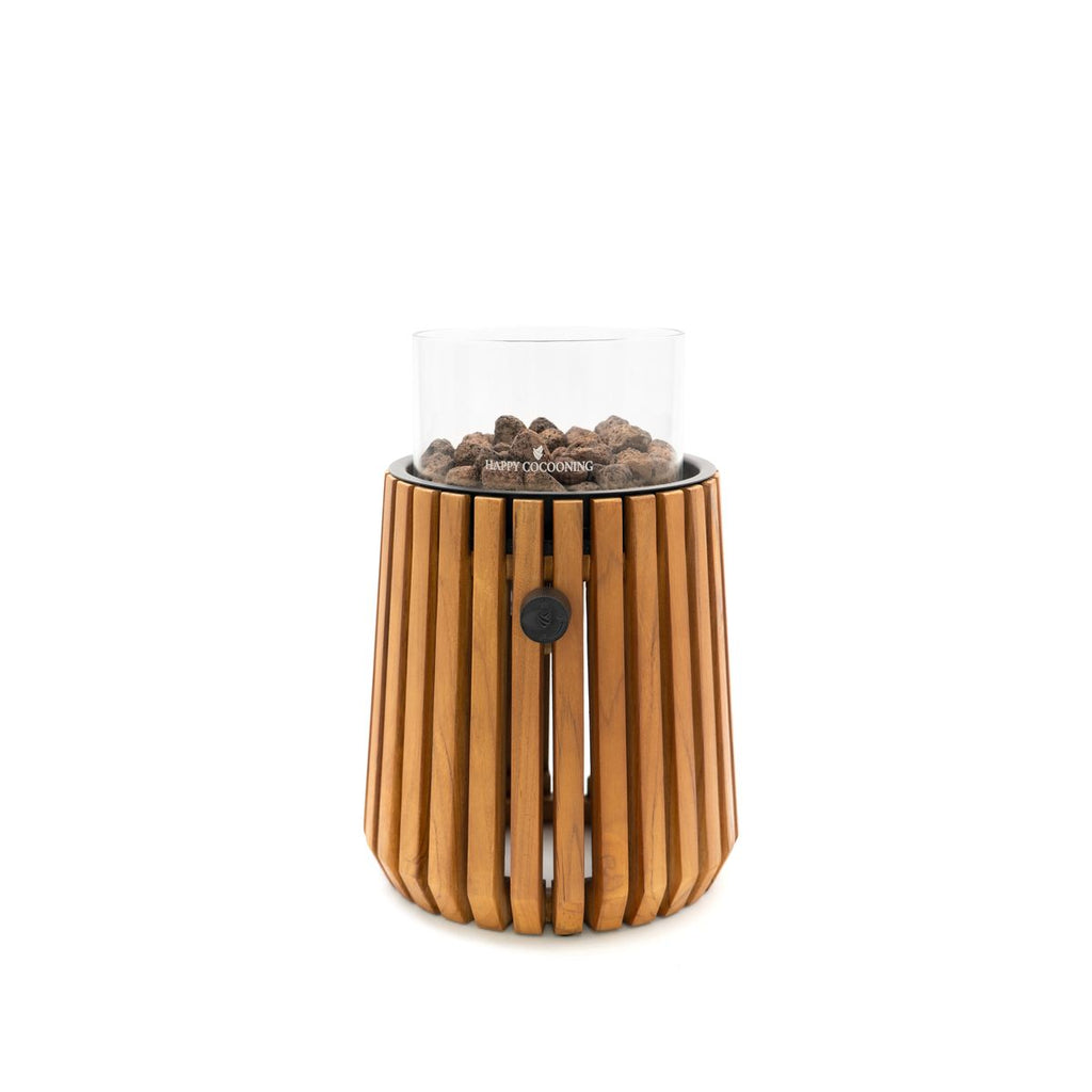 Happy Cocooning Lumi Lagune Teak Tabletop Gas Fireplace
