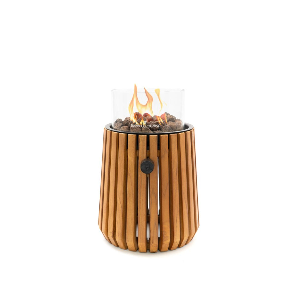 Happy Cocooning Lumi Lagune Teak Tabletop Gas Fireplace
