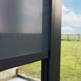 PergoSTET Deluxe 3m x 6m Rectangular Pergola with Motorised LED Louvres, Louvred Side Panels and Manual Side Blinds in Grey
