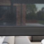 PergoSTET Deluxe 3m x 6m Rectangular Pergola with Motorised LED Louvres, Louvred Side Panels and Manual Side Blinds in Grey