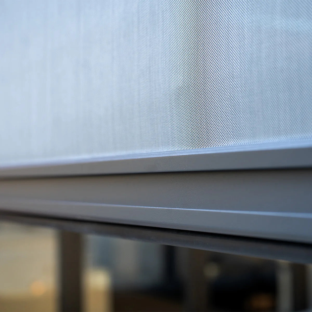 PergoSTET Plus 3m x 4m Rectangular Pergola with 3 Manual Side Blinds and LED Lighting in Grey