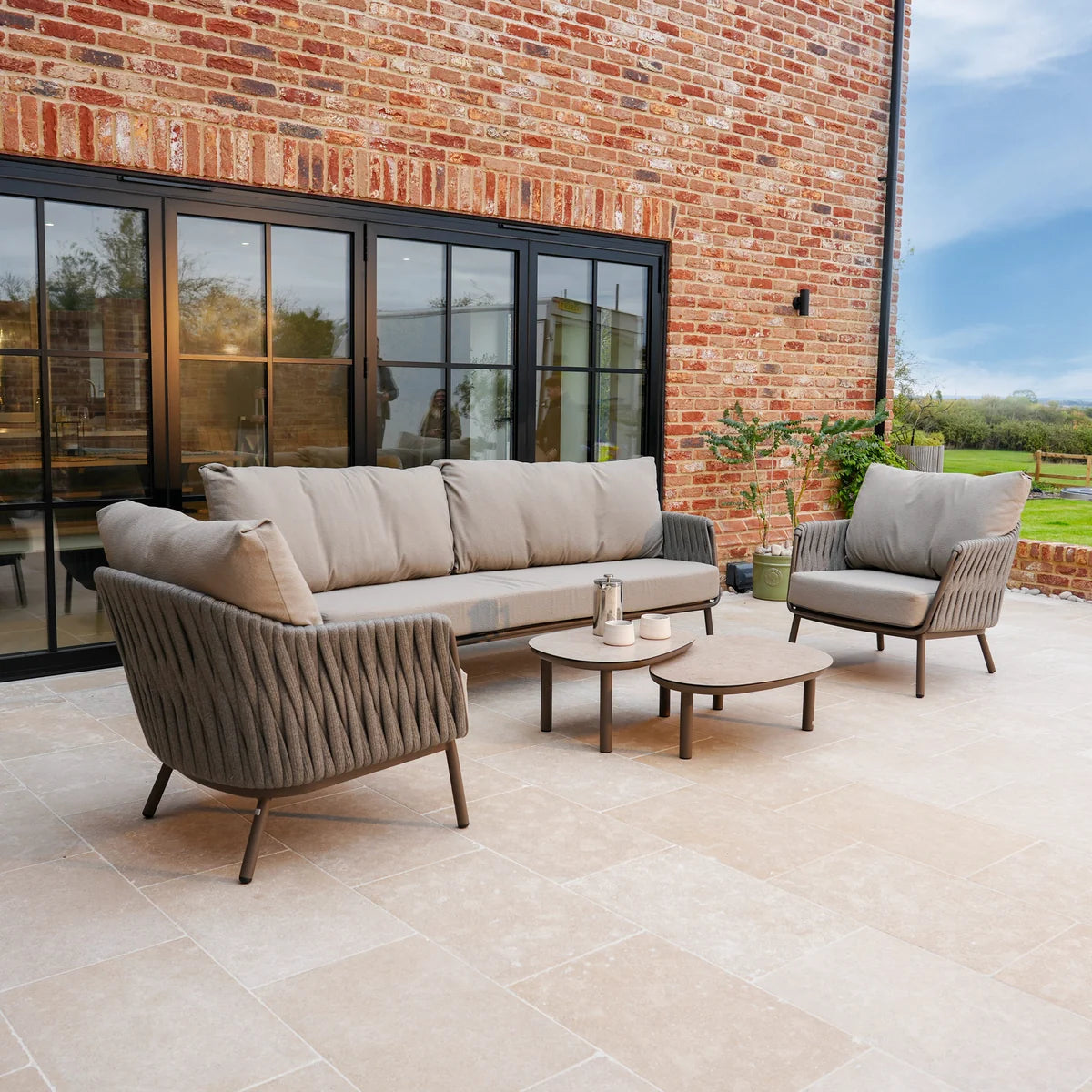 Capri 3 Seat Sofa Set in Stone Grey