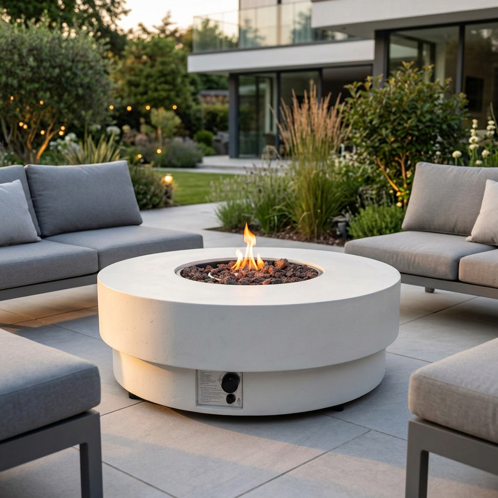 Happy Cocooning Estate Round 105 Gas Fire Pit Table