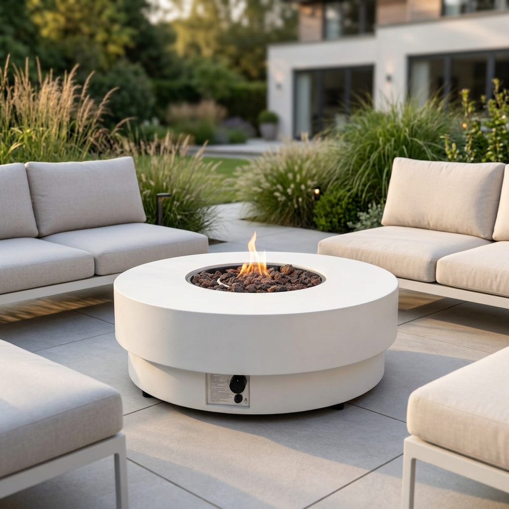 Happy Cocooning Estate Round 105 Gas Fire Pit Table