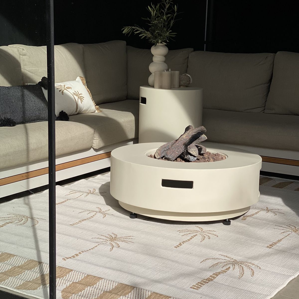 Happy Cocooning Estate Round 76 Gas Fire Pit Table