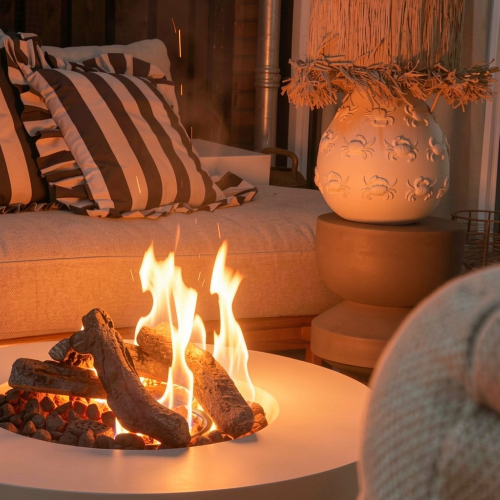 Happy Cocooning Estate Round 76 Gas Fire Pit Table