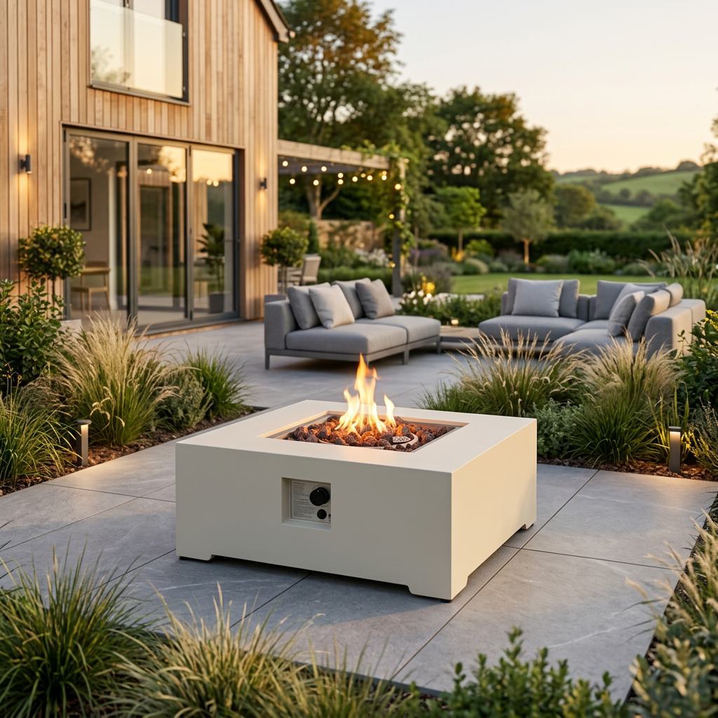 Happy Cocooning Estate Square 88 Gas Fire Pit Table