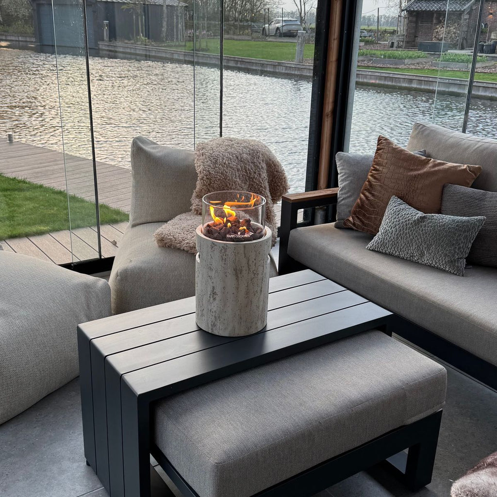 Happy Cocooning Lumi Stone Tabletop Gas Fireplace