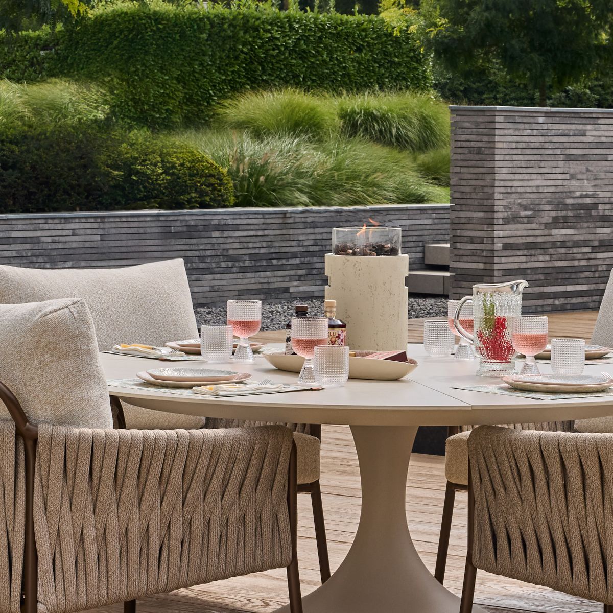 Happy Cocooning Lumi Stone Tabletop Gas Fireplace