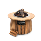 Happy Cocooning Lagune Round 60 Teak Gas Fire Pit Table