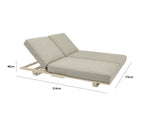 Hatia Double Sun Lounger Latte Two Seater For Couples With Weather Ready Powder Coated Aluminium Frame