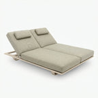Hatia Double Sun Lounger Latte Two Seater For Couples With Weather Ready Powder Coated Aluminium Frame
