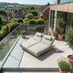 Hatia Double Sun Lounger Latte Two Seater For Couples With Weather Ready Powder Coated Aluminium Frame