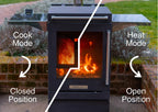 BBQube Outdoor Wood Burning Stove Heater & Charcoal Grill with 2-Wheel Mobile Base