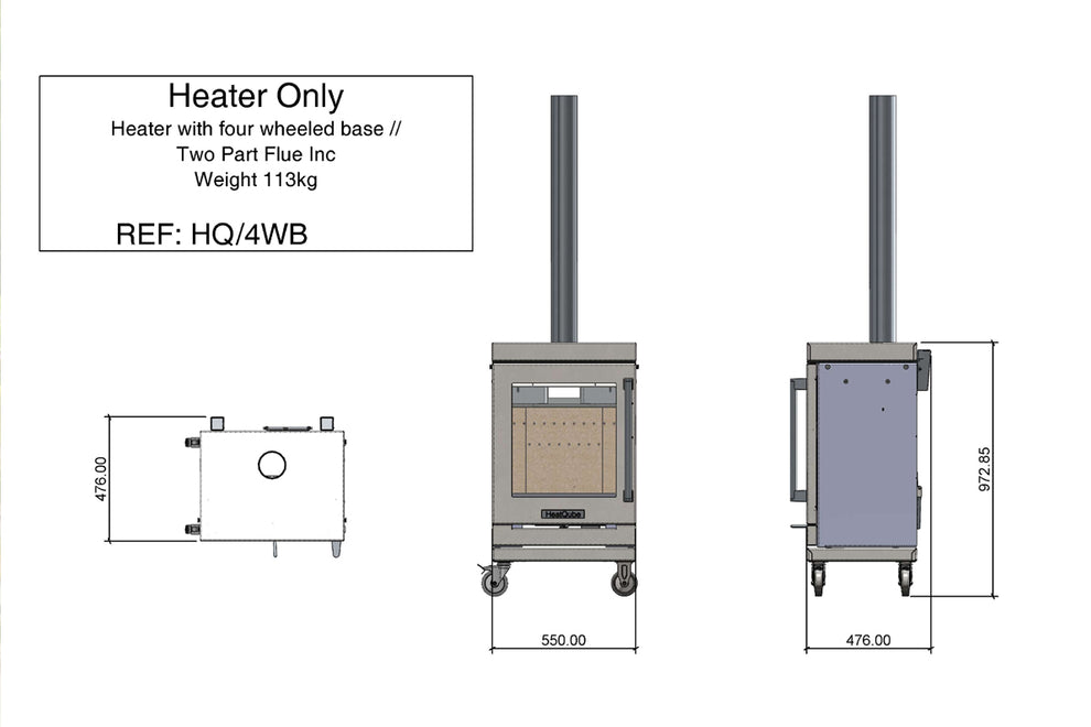 BBQube HeatQube Outdoor Wood Stove | Mobile Patio Heater