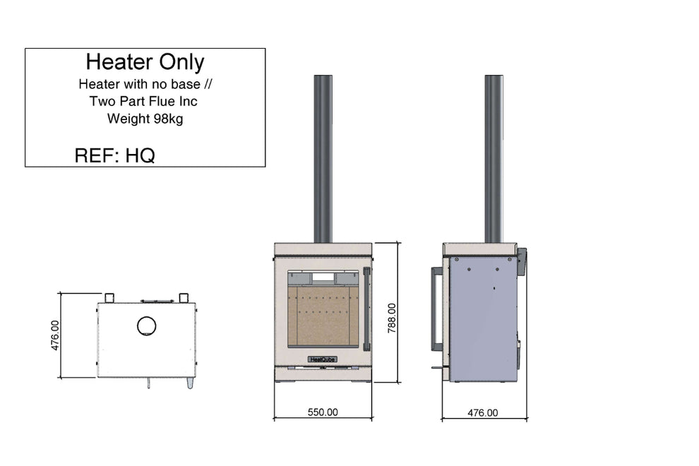 BBQube HeatQube Outdoor Wood Burning Stove Heater Core