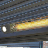 PergoSTET Motorized Wall & Ceiling Mount Smart Pergola Heater with Integrated LED Light (1500W) Grey