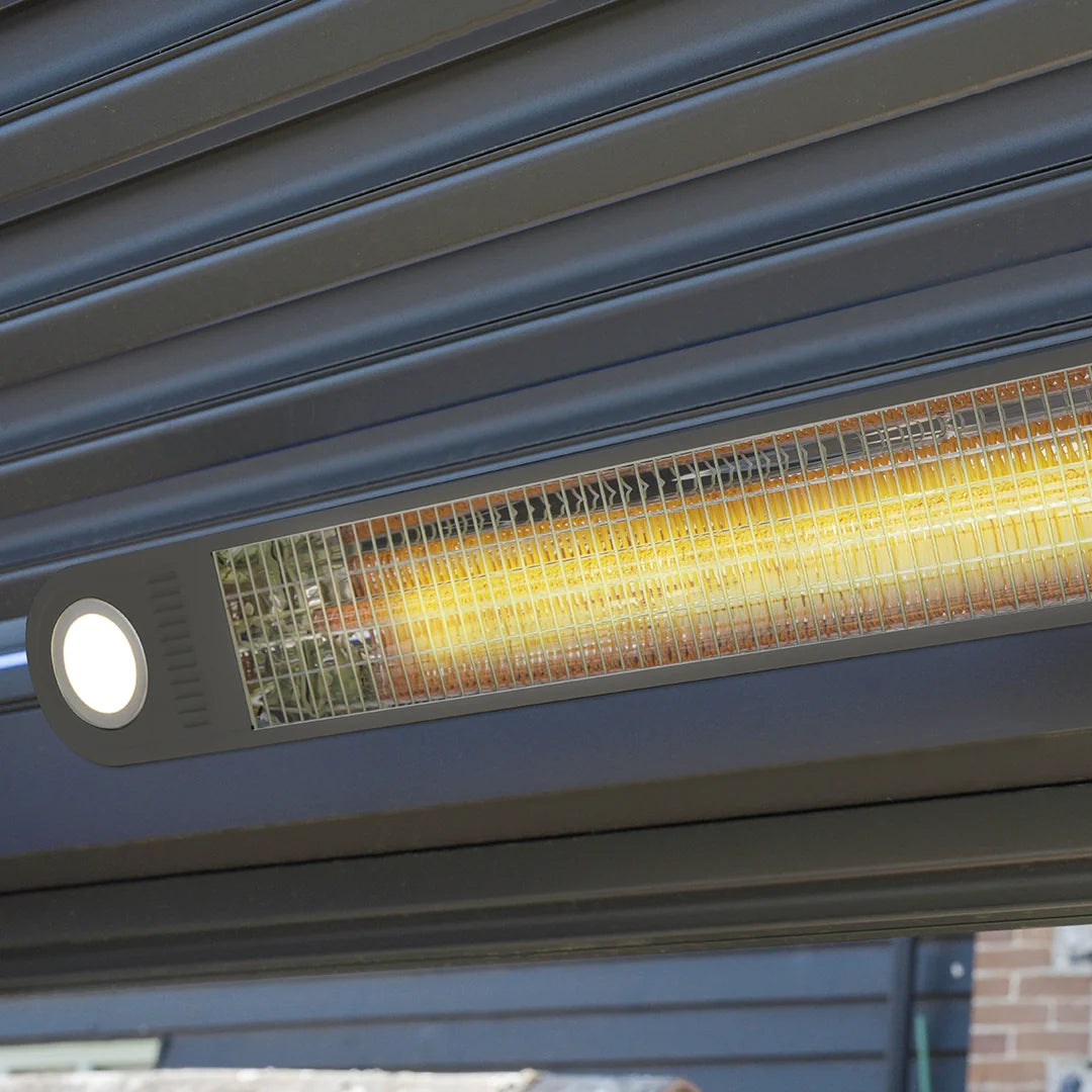 PergoSTET Motorized Wall & Ceiling Mount Smart Pergola Heater with Integrated LED Light (1500W)