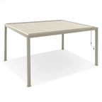 PergoSTET Plus 4m X 4m Square Pergola With LED Lighting Frame Only Latte