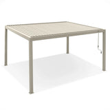 PergoSTET Plus 4m X 4m Square Pergola With LED Lighting Frame Only Latte