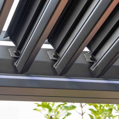 PergoSTET Plus Frame Only 3m x 4m Rectangular Pergola with LED Lighting in Grey