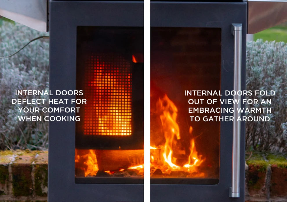 BBQube Outdoor Kitchen Grill & Wood Burning Stove Heater Core