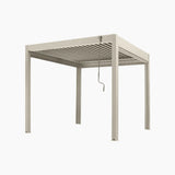 PergoSTET Plus Frame Only 3m x 3m Square Pergola with LED Lighting in Latte