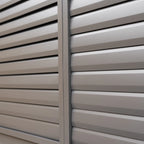 PergoSTET Deluxe 3m x 6m Rectangular Pergola with Motorised LED Louvres, Louvred Side Panels and Manual Side Blinds in Grey