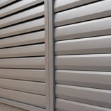 PergoSTET Deluxe 3m x 6m Rectangular Pergola with Motorised LED Louvres, Louvred Side Panels and Manual Side Blinds in Grey