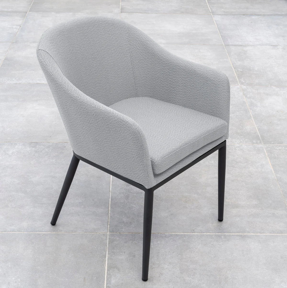 Luna 8 Seat Outdoor Fabric Oval Dining Set with Albatross Extending Table in Oyster Grey