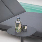 Luna Fabric Double Sun Lounger In Grey All Weather Aluminium Frame With Rust Resistant Powder Coat