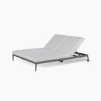 Luna Double Sun Lounger With Oyster Grey Outdoor Fabric And Powder Coated Aluminium Frame