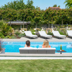 Luna Double Sun Lounger With Oyster Grey Outdoor Fabric And Powder Coated Aluminium Frame