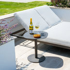 Luna Double Sun Lounger With Oyster Grey Outdoor Fabric And Powder Coated Aluminium Frame