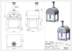 Fontana Mangiafuoco Anthracite Gas Pizza Oven Including Trolley