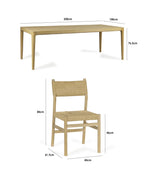 Marlow 8 Seat Dining Set in Light Oak